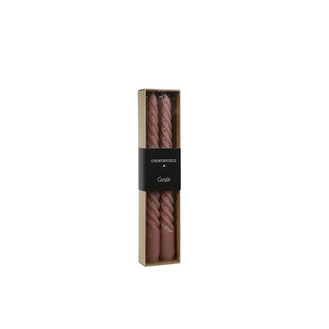 Countryfield Kaars Twirly set van 2 roze kaarsen