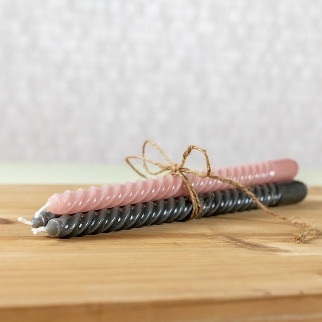 Countryfield Kaars Twirly set van 2 zwarte kaarsen
