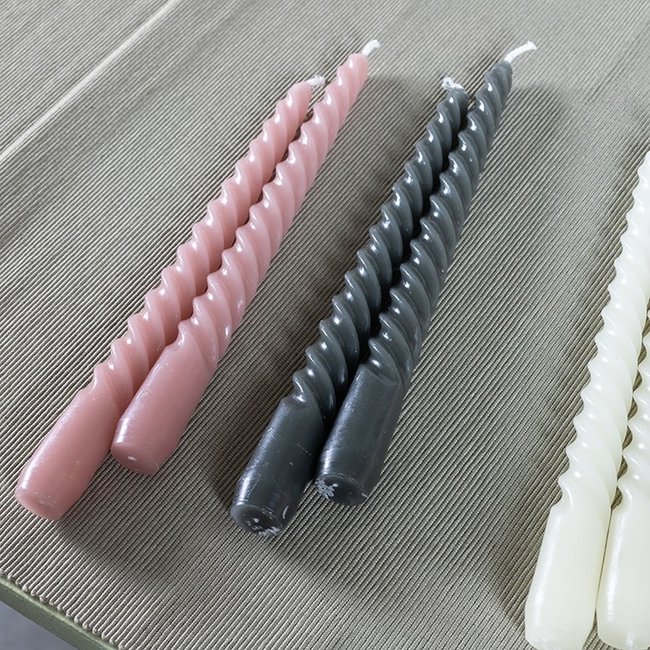 Countryfield Kaars Twirly set van 2 zwarte kaarsen