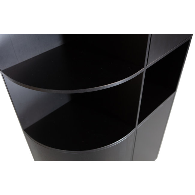 Woood Finca Opbergkast Rond Links 78 Cm Zwart [fsc]