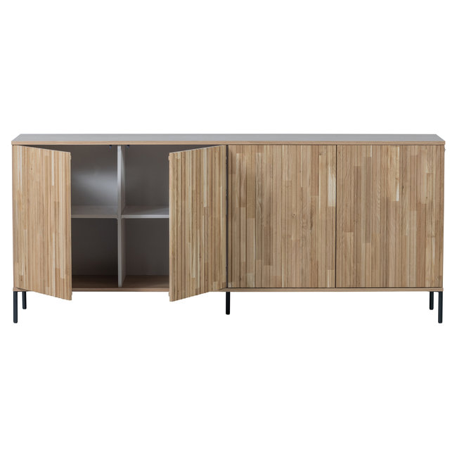 Woood New Gravure Dressoir 200 Cm Eiken Blanke Lak [fsc]