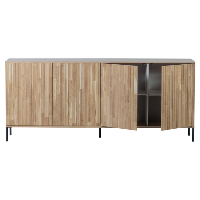 Woood New Gravure Dressoir 200 Cm Eiken Blanke Lak [fsc]