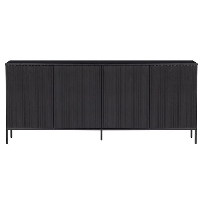 Woood New Gravure Dressoir 200 Cm Grenen Zwart [fsc]