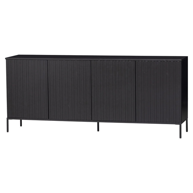 Woood New Gravure Dressoir 200 Cm Grenen Zwart [fsc]