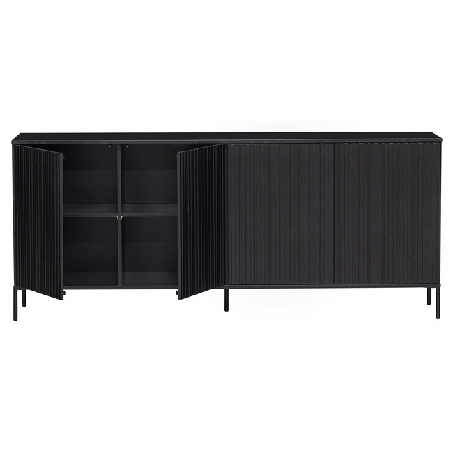 Woood New Gravure Dressoir 200 Cm Grenen Zwart [fsc]