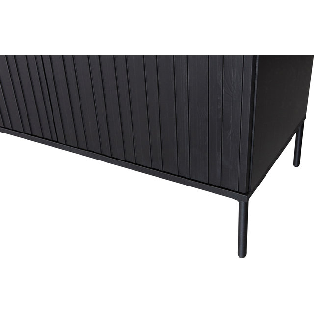 Woood New Gravure Dressoir 200 Cm Grenen Zwart [fsc]