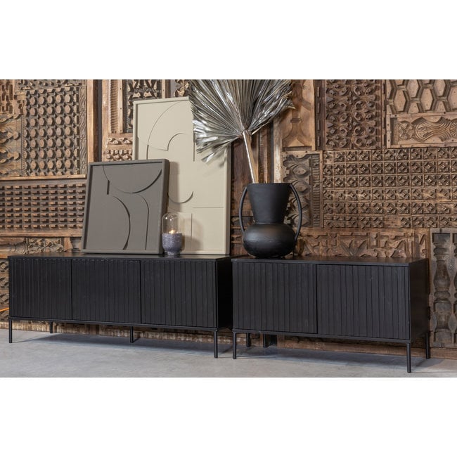 Woood New Gravure Tv Meubel 150 Cm Grenen Zwart [fsc]