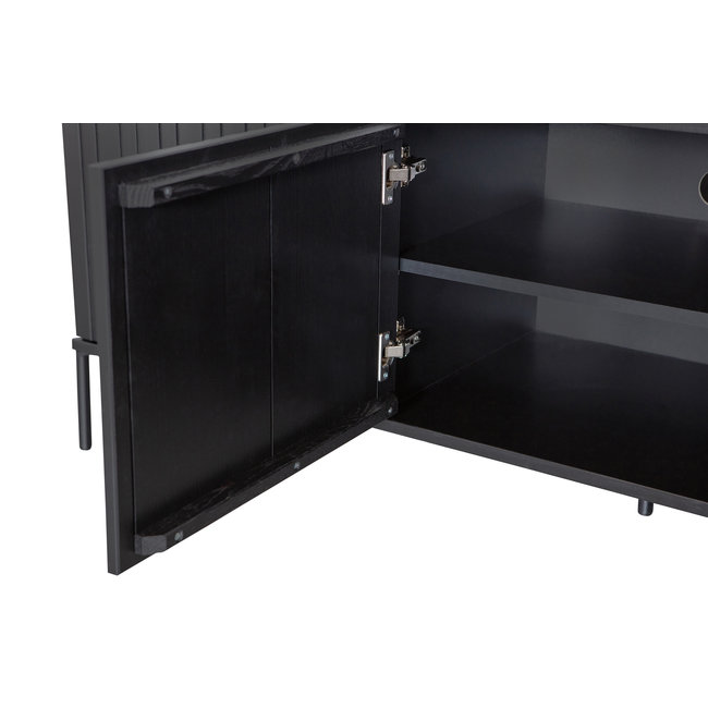 Woood New Gravure Tv Meubel 150 Cm Grenen Zwart [fsc]