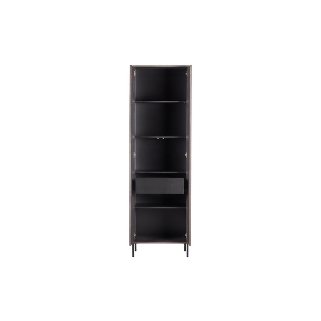 Woood New Gravure Hoge Kast Met Lade Essen Espresso [fsc]