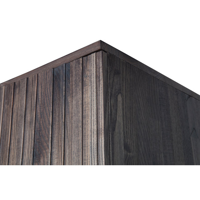 Woood New Gravure Hoge Kast Met Lade Essen Espresso [fsc]