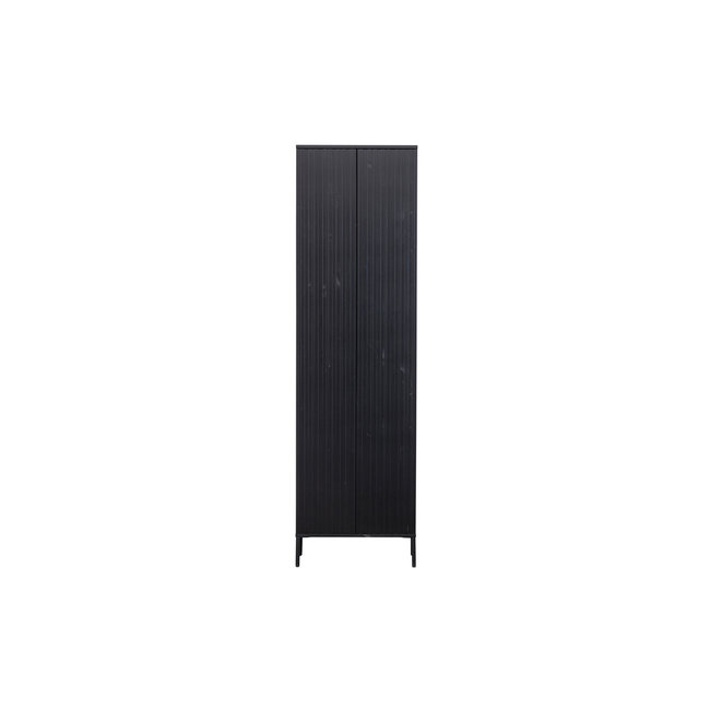 Woood New Gravure Hoge Kast Met Lade Grenen Zwart [fsc]