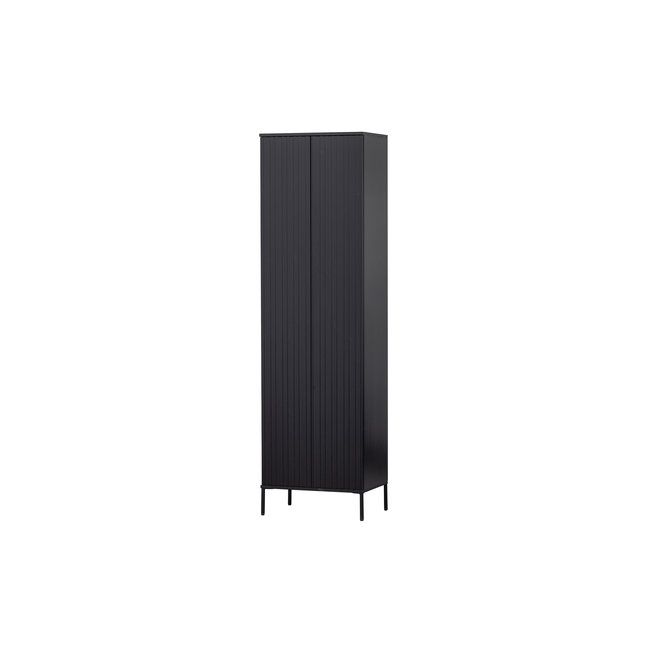 Woood New Gravure Hoge Kast Met Lade Grenen Zwart [fsc]