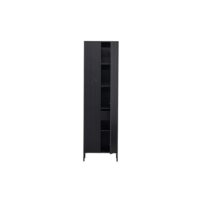 Woood New Gravure Hoge Kast Met Lade Grenen Zwart [fsc]