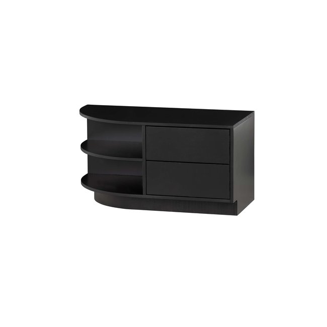 Woood Finca Tv Meubel Rond Links 78 Cm Grenen Zwart [fsc]