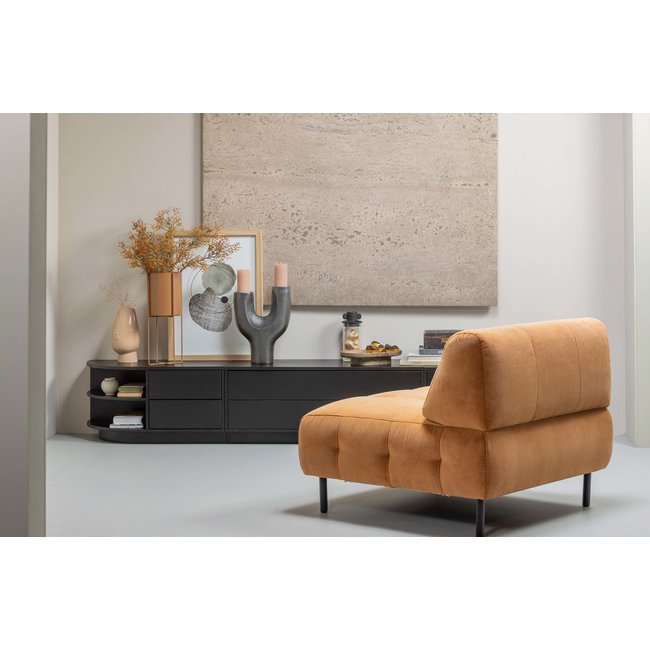 Woood Finca Tv Meubel Rond Links 78 Cm Grenen Zwart [fsc]