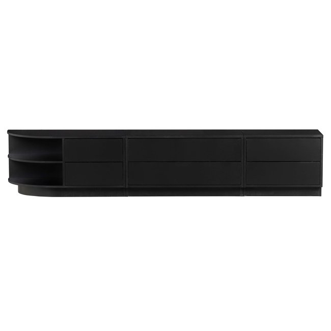 Woood Finca Tv Meubel Rond Links 78 Cm Grenen Zwart [fsc]