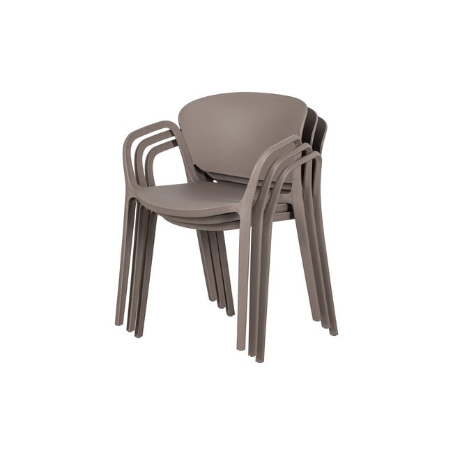 Woood Bent Eetkamerstoel Kunststof Taupe