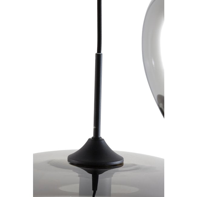 Light en Living Hanglamp 3L Ø40x160 cm MAYSON mat  zwart+glas smoke