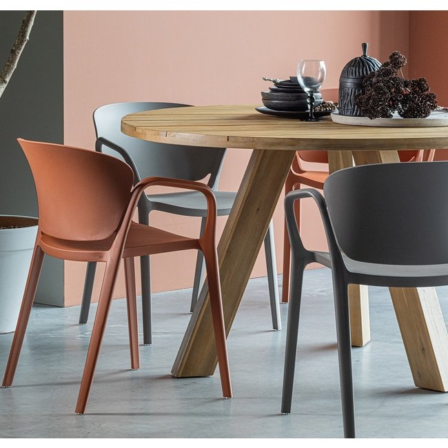 Woood Bent Eetkamerstoel Kunststof Taupe