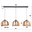 WoonStijl WoonStijl Hanglamp 3x Ø30 met gebogen houten spijlen