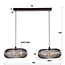 WoonStijl Hanglamp 2x Ø43 disk wire copper twist / Zwart nikkel
