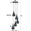 WoonStijl Hanglamp 5x getrapt punch / Zwart bruin