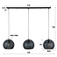 WoonStijl Hanglamp 3x armor half rond / Zwart bruin