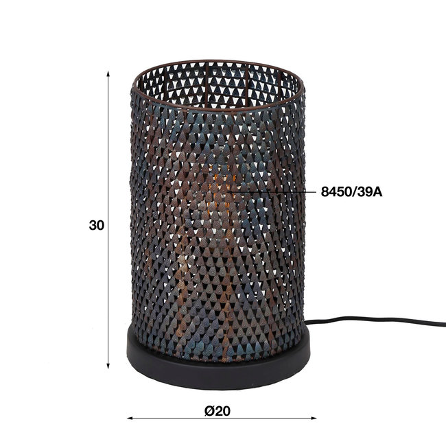 WoonStijl Tafellamp armor tube / Zwart bruin