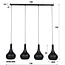 WoonStijl Hanglamp 4L Punch Kegel zwart-bruin