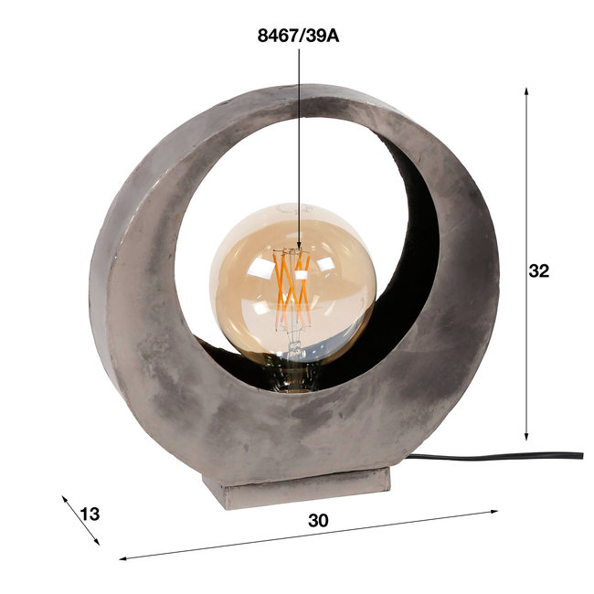 WoonStijl Tafellamp full moon / oud zilver