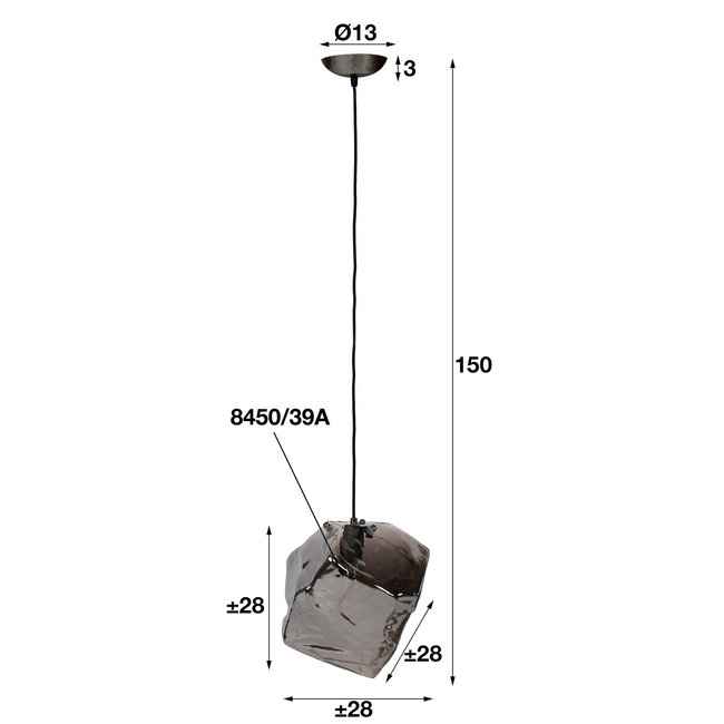WoonStijl Hanglamp Rock Chromed Glas - Mondgeblazen Design
