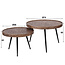 WoonStijl WoonStijl Salontafel set van 2 - Rond Metallic Antiek Brons