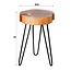 WoonStijl Bijzettafel Stam Ø 32 cm - Massief Acaciahout met Zwart Stalen Frame