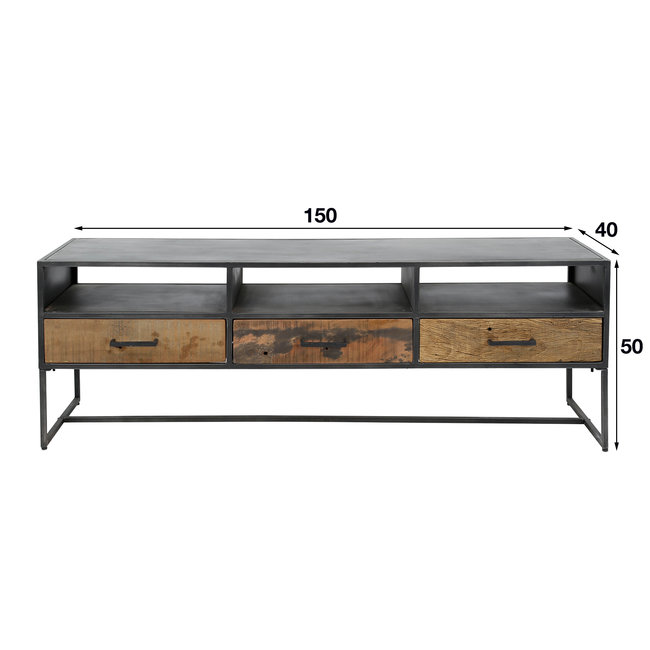 WoonStijl TV meubel Blend met 3 laden - Industrieel Design