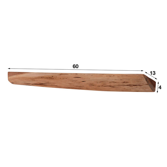 WoonStijl Wandschap Edge 60cm Set van 3 - Massief Acacia Natuurlijk