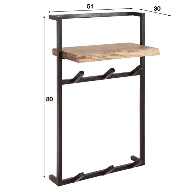 WoonStijl Kapstok air solid hoog 6 haken