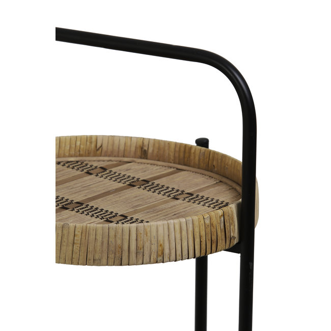 Light en Living Etagère LORENA 2-laags Ø33x59,5 cm - Naturel/Zwart van Light & Living
