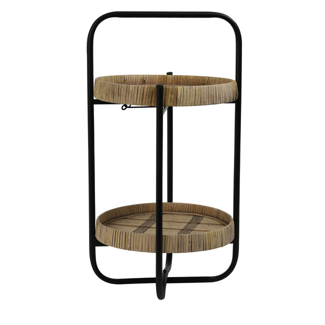 Light en Living Etagère LORENA 2-laags Ø33x59,5 cm - Naturel/Zwart van Light & Living