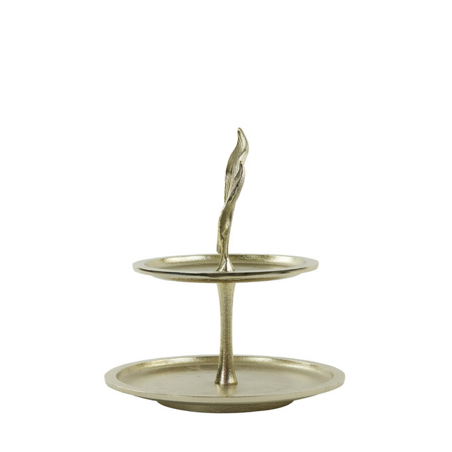 Light en Living Etagere 2 laags FOGLIA goud - 2 laags