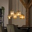 WoonStijl Hanglamp 5L stripe glass mix