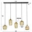 WoonStijl Hanglamp 5L stripe glass mix