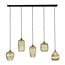 WoonStijl Hanglamp 5L stripe glass mix