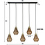 WoonStijl Hanglamp 5L vintage brown glass