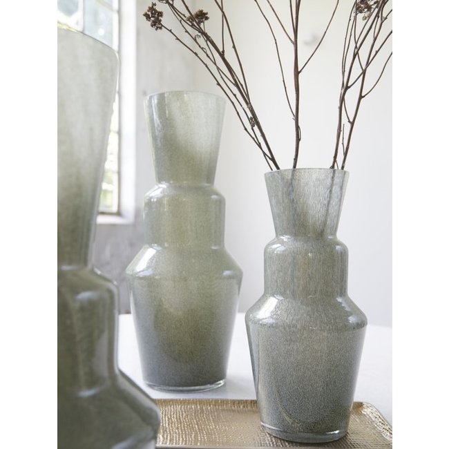 Light en Living Vaas TROSMU glas donker  groen-goud Ø14,5x31,5 cm