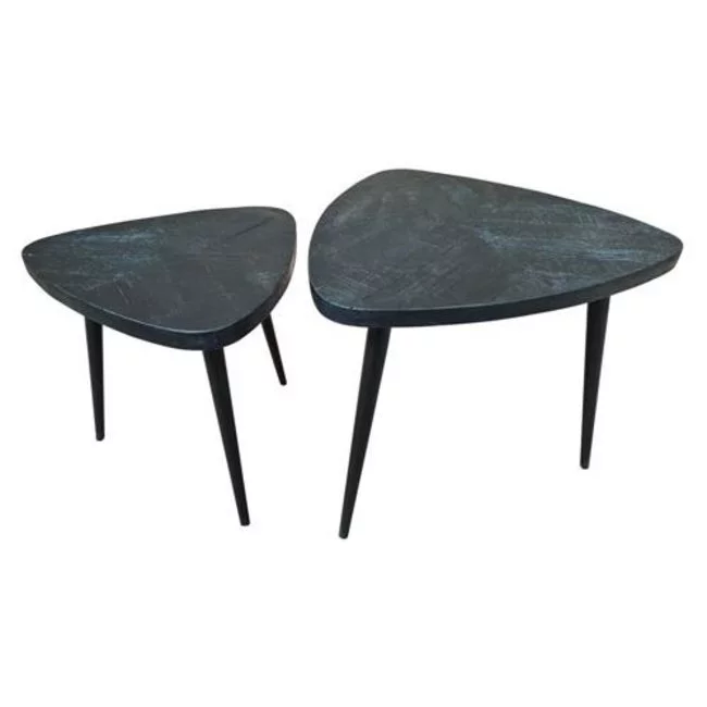 Tower Living Salontafel set van 2 Viola triangle 60/50 – zwart