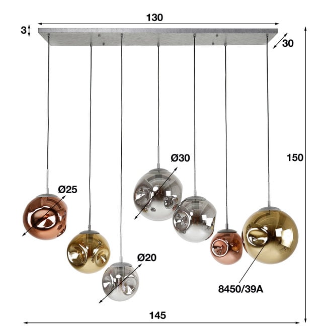 WoonStijl Hanglamp 4+3 stellar
