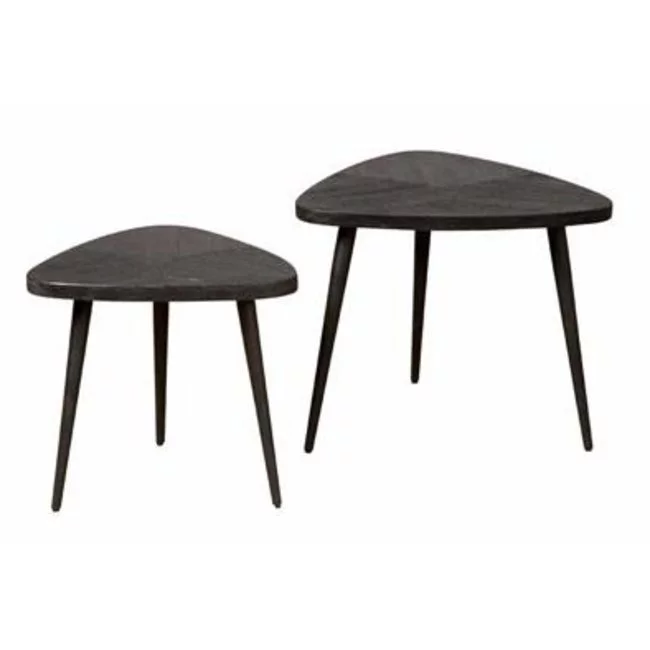 Tower Living Salontafel set van 2 Viola triangle 60/50 – zwart