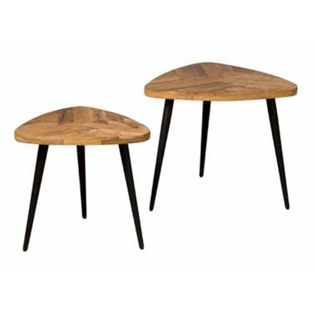 Tower Living Salontafel set van 2 Viola triangle 60/50 – naturel