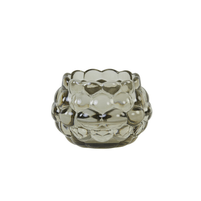 Light en Living Theelicht Ø12,5x8,5 cm HAVANA glas grijs