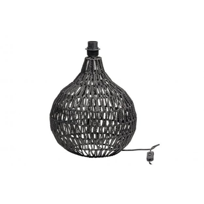 Woood Lampvoet Macy Rattan Look zwart